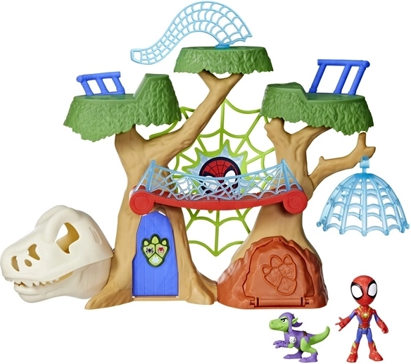 Baumhaus mit Spinnennetz-Brücke