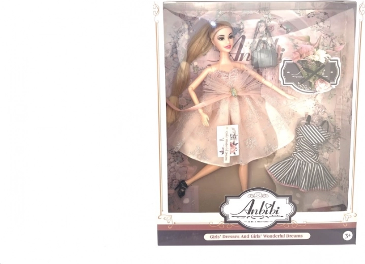 Puppe im rosa Kleid 28 cm