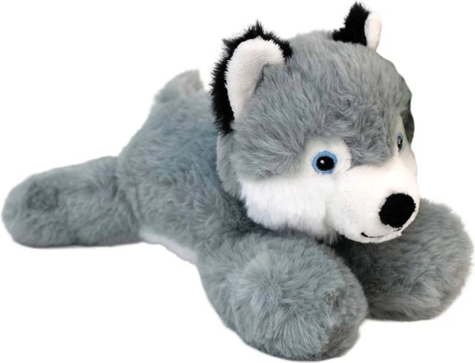 Plüschiger liegender Husky-Hund Eco-Line 23 cm