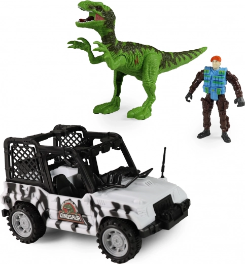 Auto Dino Park mit Dinosaurier mit Sound und Licht