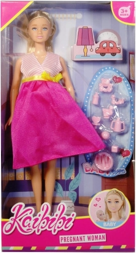 Schwangere Puppe mit Neugeborenem und Zubehör