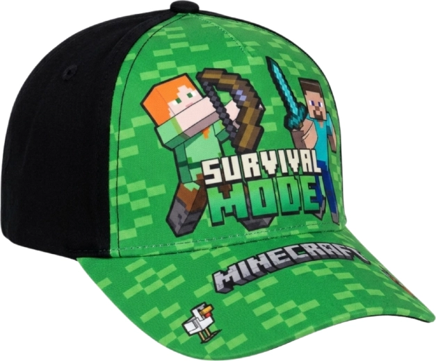 Kinder-Cap Minecraft Survival Mode grün-schwarz
