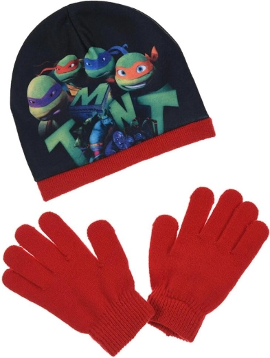 Rote Mütze und Handschuhe Ninja Turtles