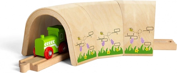 Bigjigs Rail gebogener Holztunnel für Eisenbahnstrecken