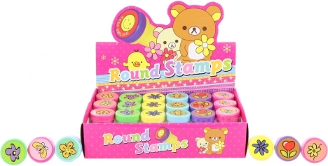 Fröhliche selbstfärbende Stempel für Kinder, Set mit 24 Stück
