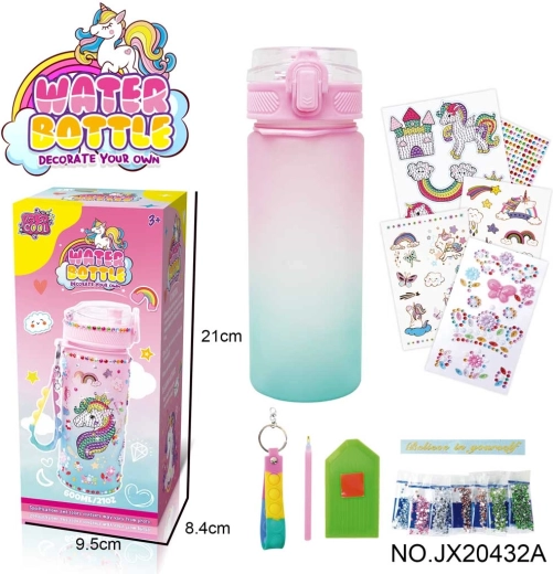 Wasserflasche mit Einhorn + Zubehör