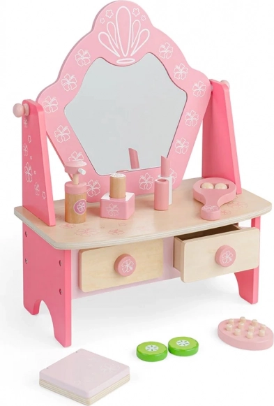 Rosa Schminktisch aus Holz für Kinder