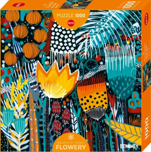 HEYE quadratisches Puzzle Flowery: Tropische Sonne, 1000 Teile