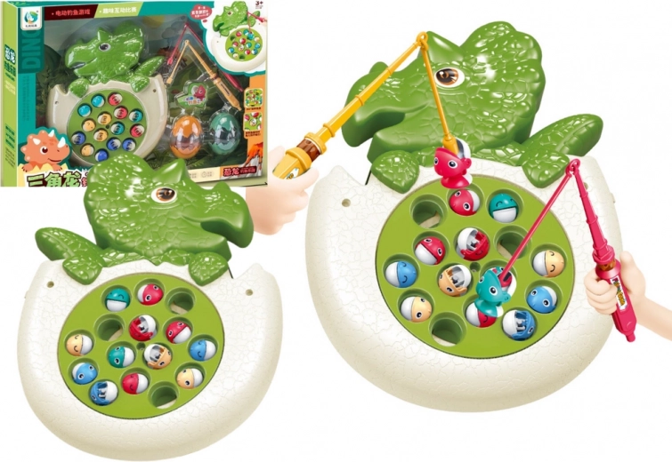 Angelspiel mit Fischen, Angeln und Lichtern – Dinosaurier