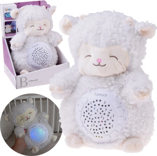 Sternenprojektor – weiches Schäfchen mit Schlafliedern und Klängen