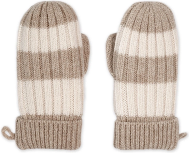 Lodger Handschuhe Stripe Merino beige, Gr. 1–2 Jahre - 1 Stück