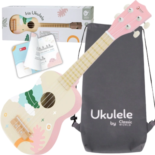 Kinder-Ukulele aus Holz Classic World rosa