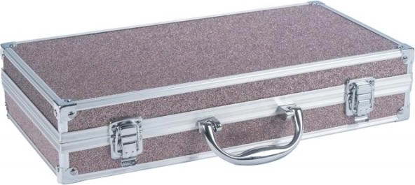 Großer kosmetischer Koffer aus Kupferoptik mit Spiegel