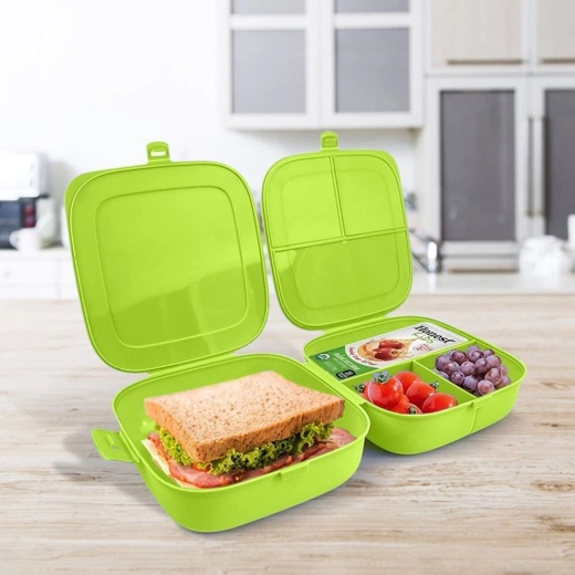 Unterteilte Fächer für Snacks ohne Unordnung