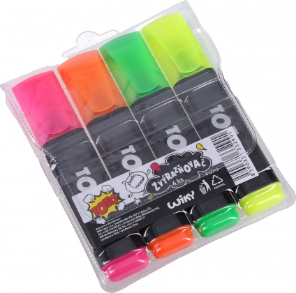 Set mit Textmarkern mit starker Keilspitze, 4 Farben