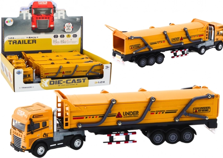 Modell eines Bau-Lkw 1:24 mit Lichtern und Geräuschen - Gelb