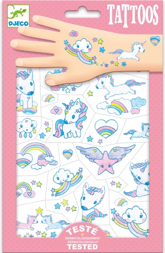 DJECO Temporäre Tattoos – Einhörner