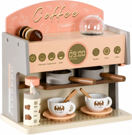 Realistische Holz-Kaffeemaschine wie aus dem Café