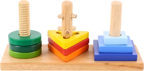 Holzpuzzle zum Lernen mit Formen Bigjigs Toys – stecken und drehen
