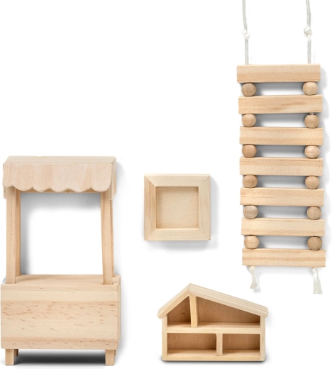 Lundby Kreativ-Set: Holz-Zubehör für das Puppenhaus (DIY)