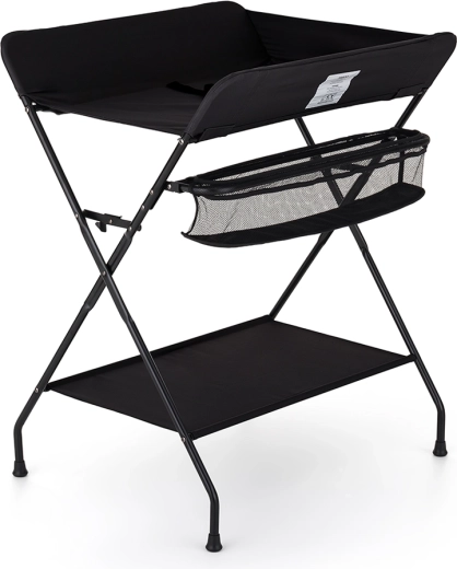 Wickeltisch FEEDO Black, klappbar mit Stauraum