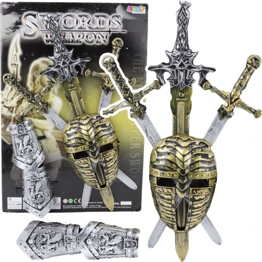 Rittersatz mit Maske und Schwertern