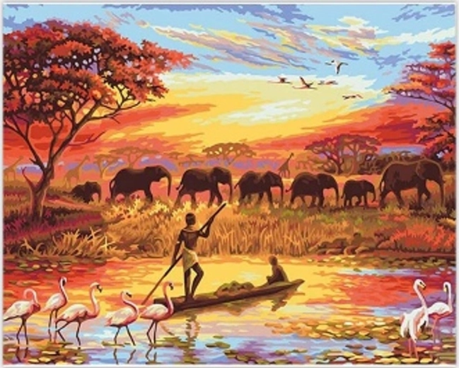 Norimpex Malen nach Zahlen Afrikanische Savanne 40 × 50 cm