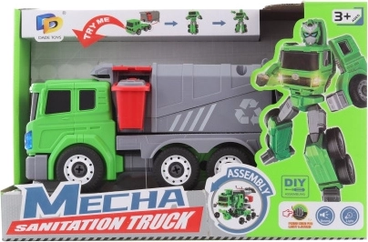 Transformierender Müllabfuhr-Roboter 2-in-1 mit Batterien
