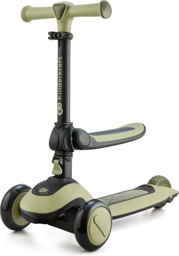 Kinderkraft Halley 2v1 Laufrad und dreirädriger Scooter grassland