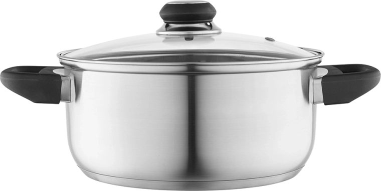 Altom Design Edelstahltopf Emilio 3,2 l / 22 cm mit Glasdeckel