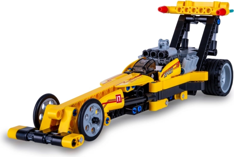 CaDA Drag Racing Bausatz gelber Dragster 1:29