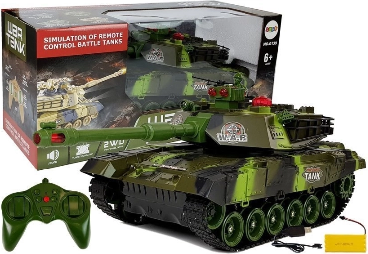 großer RC-Panzer 2,4 GHz mit Lichtern und Sounds, grün