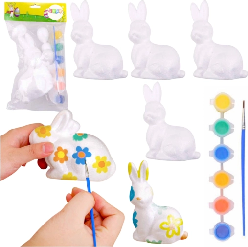 Polystyrol-Osterhasen zum Bemalen – 4 Stück