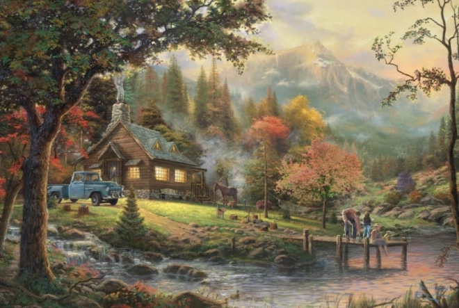 Schmidt Spiele Thomas Kinkade Idyll am Fluss 500-teiliges Puzzle