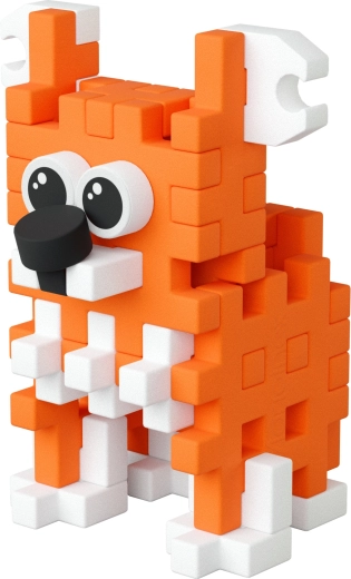 Niedlicher Corgi aus Pixel-Bausteinen