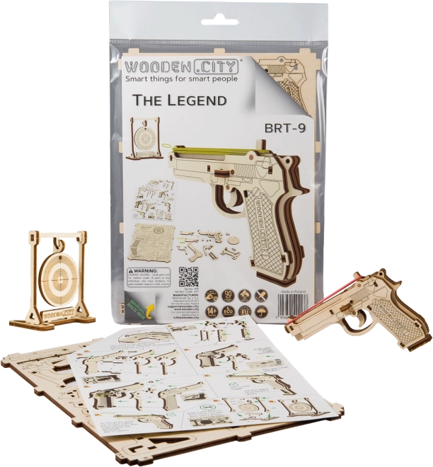 Holzpistole 3D-Puzzle Legend BRT–19 WOODEN CITY (31 Teile)