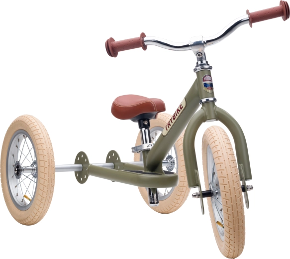 Trybike Kinder-Laufrad 2-in-1 (Dreirad/Laufrad) grün matt