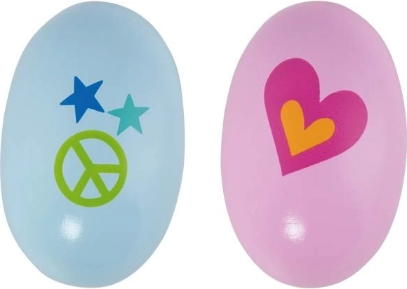 Holz-Maracas in Eiform – Retro-Stil der 60er