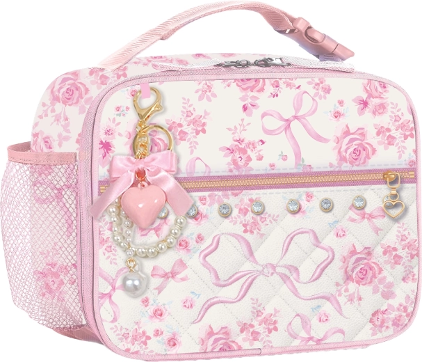 Kinder-Thermo-Lunchtasche Blaue Rosen mit Schlüsselanhänger – 1 Stück