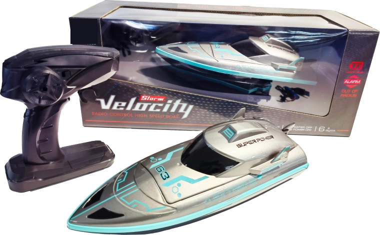 RC-Rennboot High Speed 1:16 silber-blau