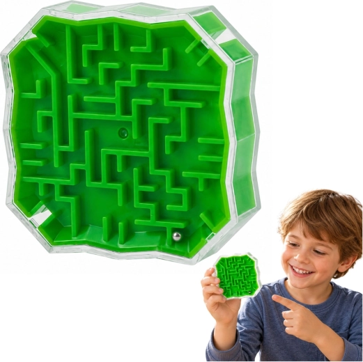 Logikspiel Labyrinth mit Kugel Grün