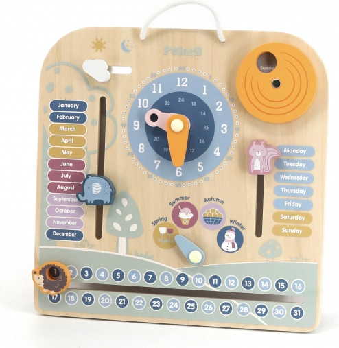 Holzkalender und Uhr PolarB Montessori