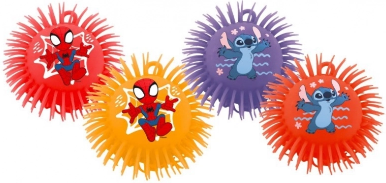 Flauschiger Gummiball 230 mm – SPIDEY und STITCH (Motiv-Mix)