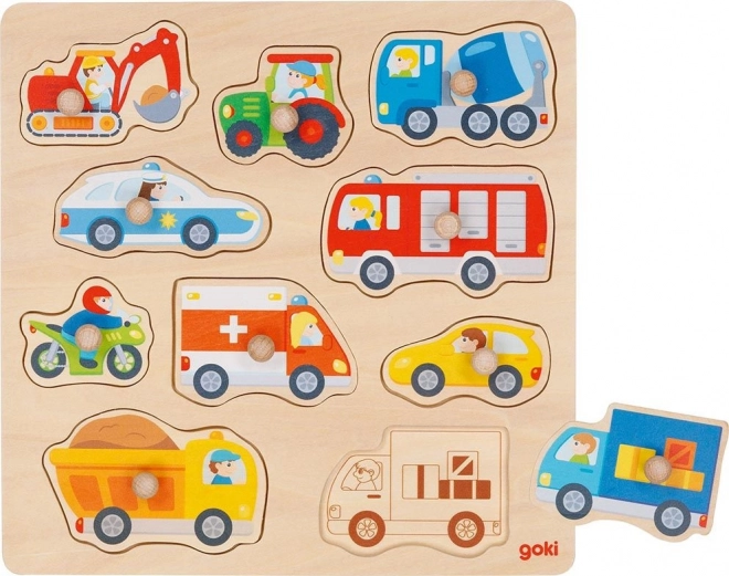 Holzsteckpuzzle Fahrzeuge
