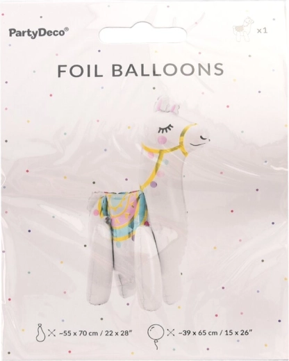 Folienballon weiße Lama 39 × 61 cm