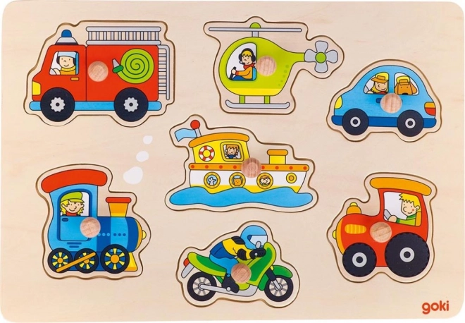 GOKI Holz-Puzzle Fahrzeuge