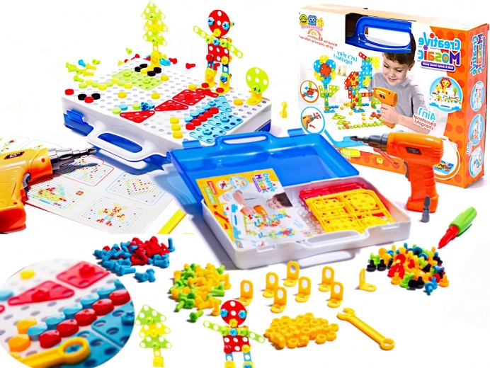 Kreatives Mosaik-Set mit Bohrmaschine im Koffer - 237 Teile