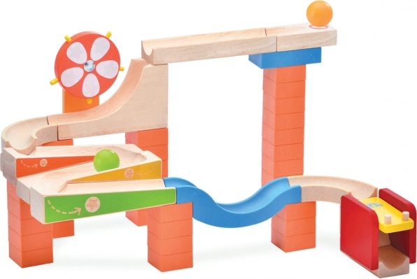 Wonder Trix Track Holz-Kugelbahn: Leuchtende und Röllchen