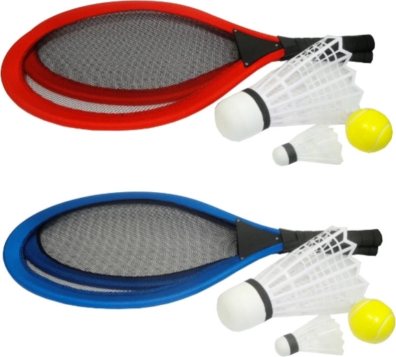 Badminton-Set für Kinder – 2 große Schläger, großer und kleiner Federball, Ball
