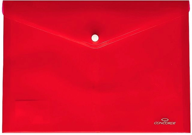 Dokumentenmappe mit Druckknopf A4 transparent rot CONCORDE